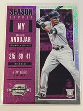 2018 Panini Contenders Optic Miguel Andujar Purple Mojo Season Ticket RC /99