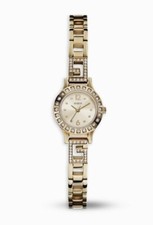 Guess Iconic Gold Tone Gem-Set Bezel 21mm Gold Tone Dial Women's Watch W0411L2