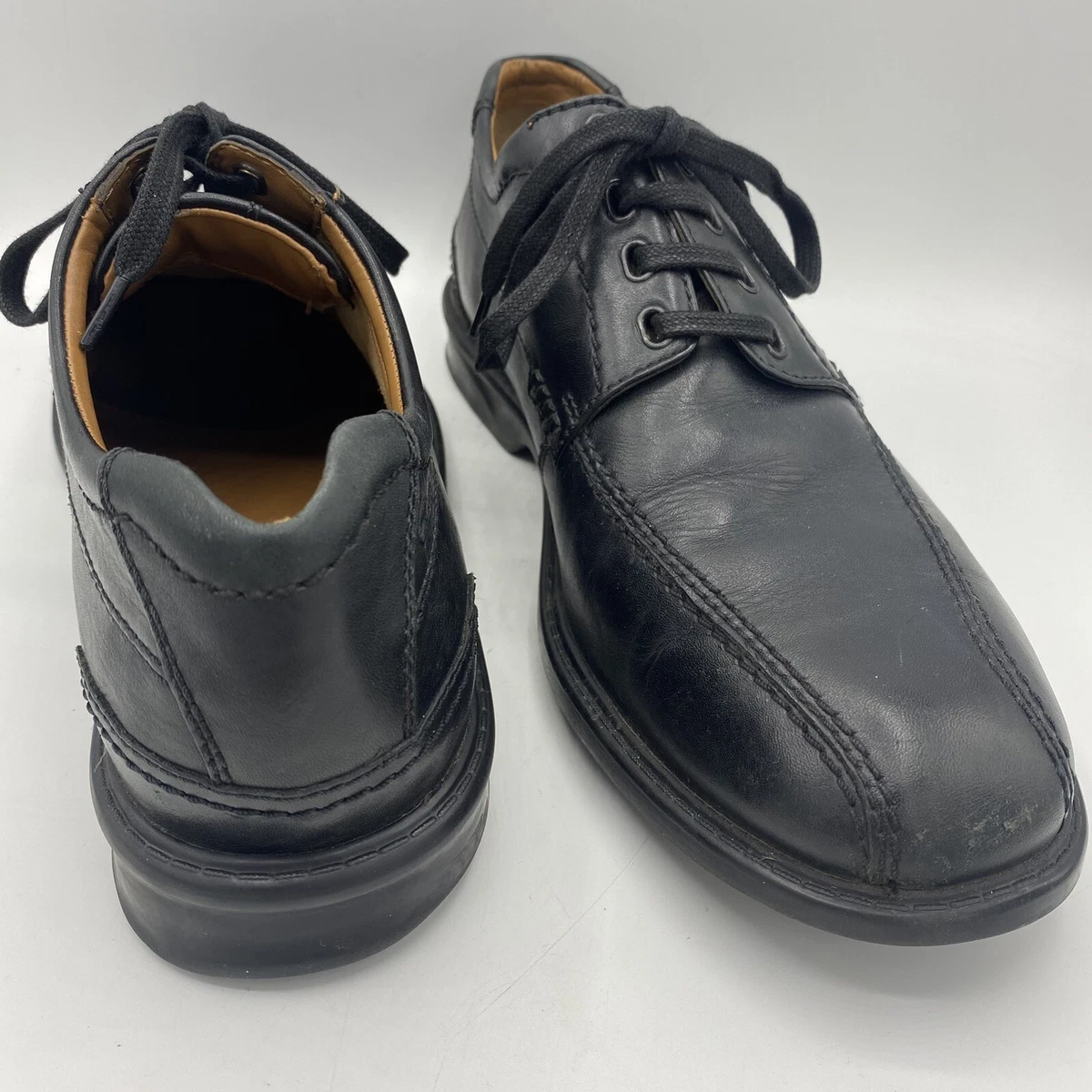 Clarks Mens Size 10 Shoes Black Leather Lace Up Comfort Casual eBay
