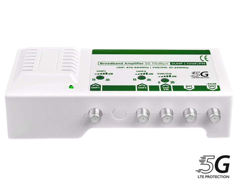 Centralino Antenna Tv Amplificatore Segnale Da Interno VHF UHF Con Filtro LTE 5G - Immagine 4 di 4