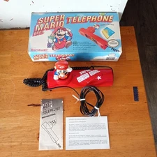 Vtg 1990 Super Mario Bros. 2 Telephone In Box Red Pipe W/ Instructions Warranty