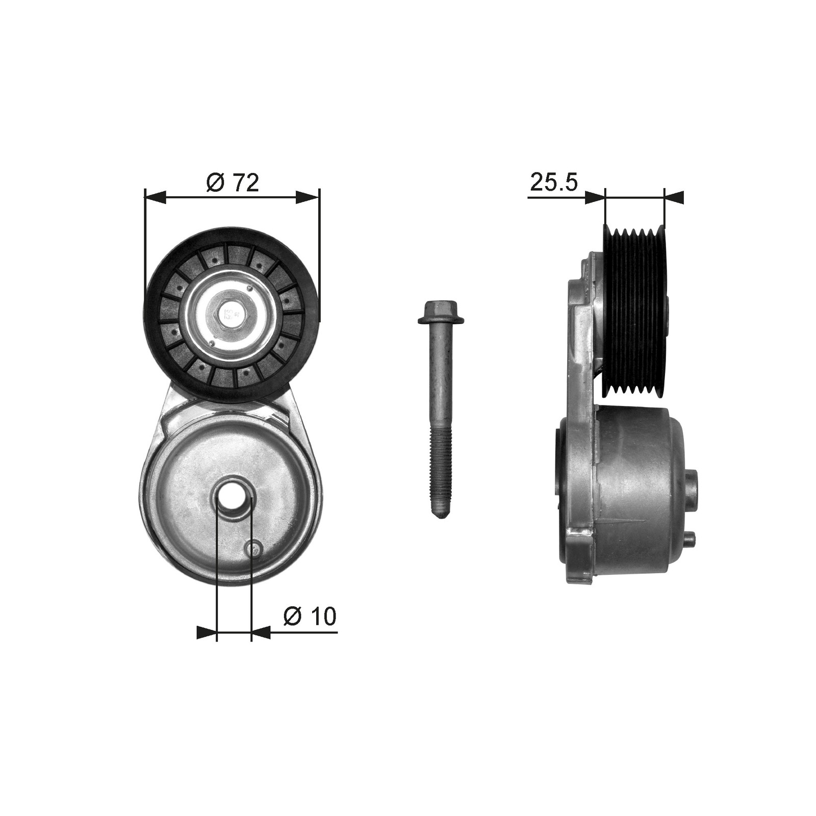 Multi-ribbed V-belt tensioner T38103 GATES for CHEVROLET CADILLAC - Image 6