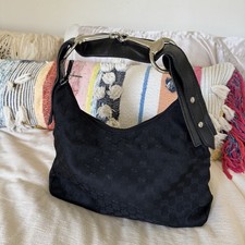 Vintage Black Hobo City Bag Slouchy Y2K Detailed 2000s Bratz Baddie Silver Cute