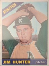 1965 TOPPS JIM “CATFISH” HUNTER RC #350 ATHLETICS HOF ROOKIE CARD. rookie card picture