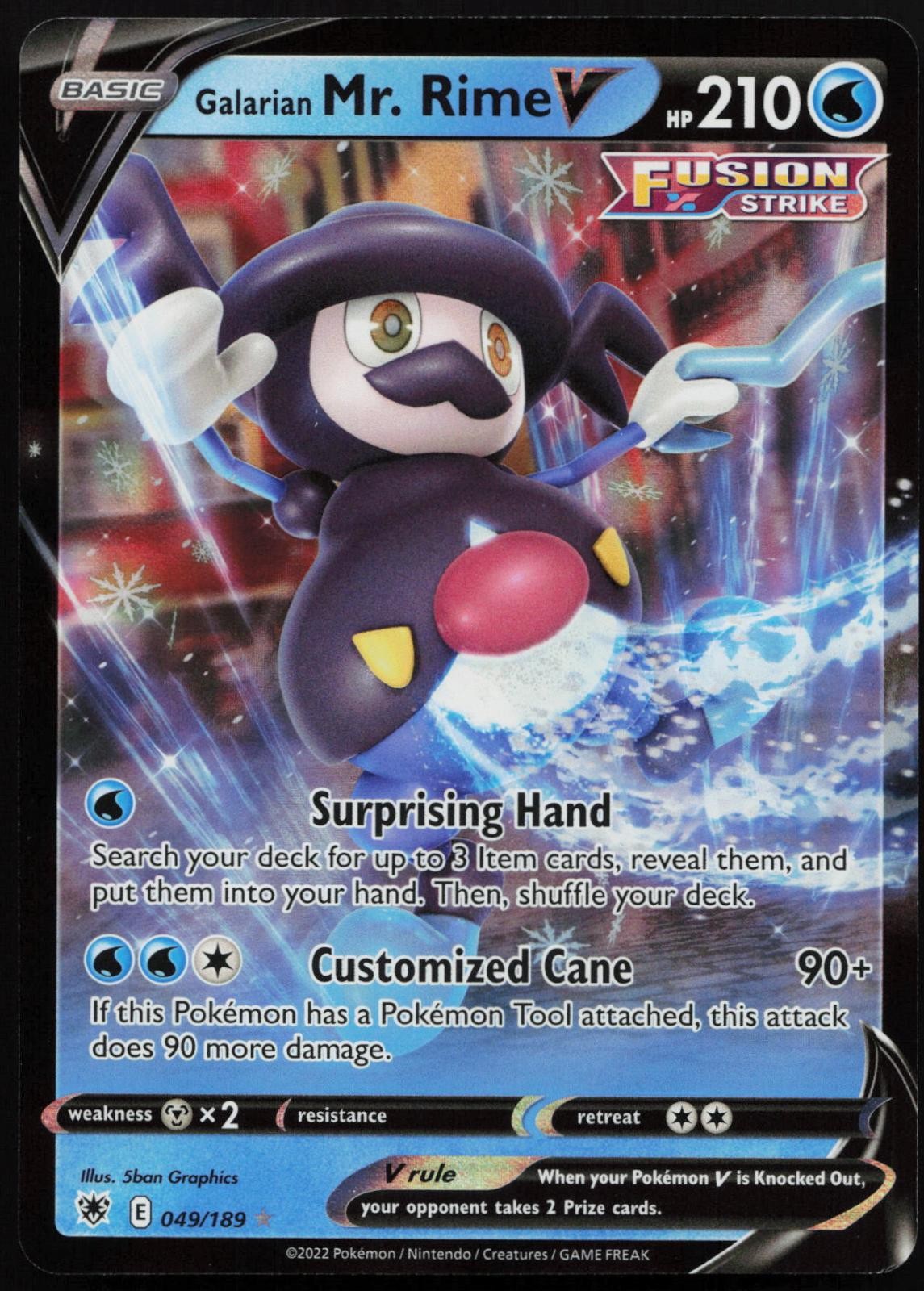Galarian Mr. Rime V 049/189 Holo V Rare Astral Radiance Pokemon NM
