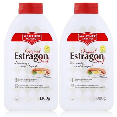 Mautner Estragon Senf 1,3kg - Das würzig scharfe Original (2er Pack)