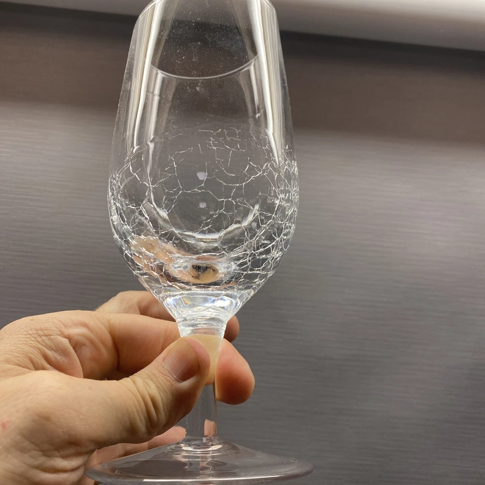 PIER 1 taças de vinho/chá craqueladas ARTIGO APOSENTADO corte de barra craquelada design popular - Imagem 2 de 4