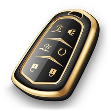 Tengare for Cadillac Escalade Key Fob Cover 2020 2019 2018 6-Buttons, Black