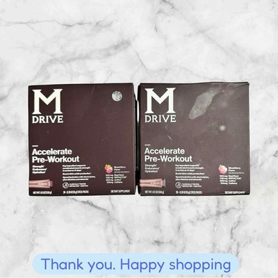 FOR 2 M Drive Accelerate Pre Workout Berry 30 Packs Strength Endurance Hydration