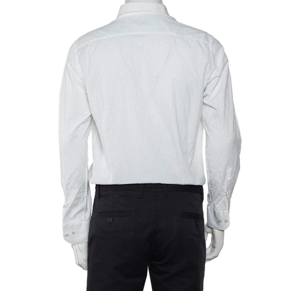 Camisa Etro branca estampa paisley algodão botão frontal G - Imagem 3 de 4