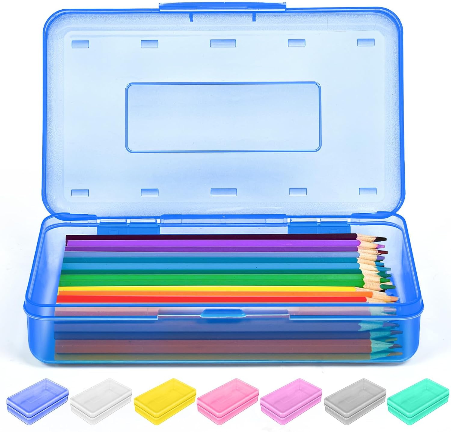 Box, Plastic Pencil Case, Hard Pencil Case With Stickers, Pl