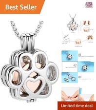Pet Cremation Jewelry Stainless Steel Memorial Locket Necklace for Men Women