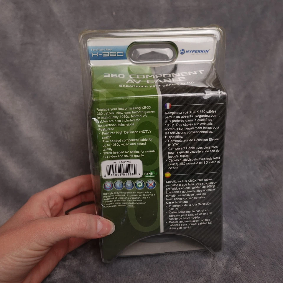 Hyperkin 360 Component AV Cable Xbox 360 HD LCD Ready New Sealed HDTV Switch - Image 2 of 2