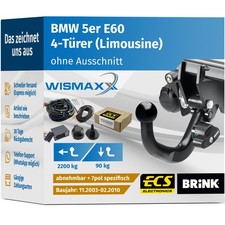 ANHÄNGERKUPPLUNG für BMW 5er E60 03-10 abnehmbar BRINK +7pol E-Satz ECS