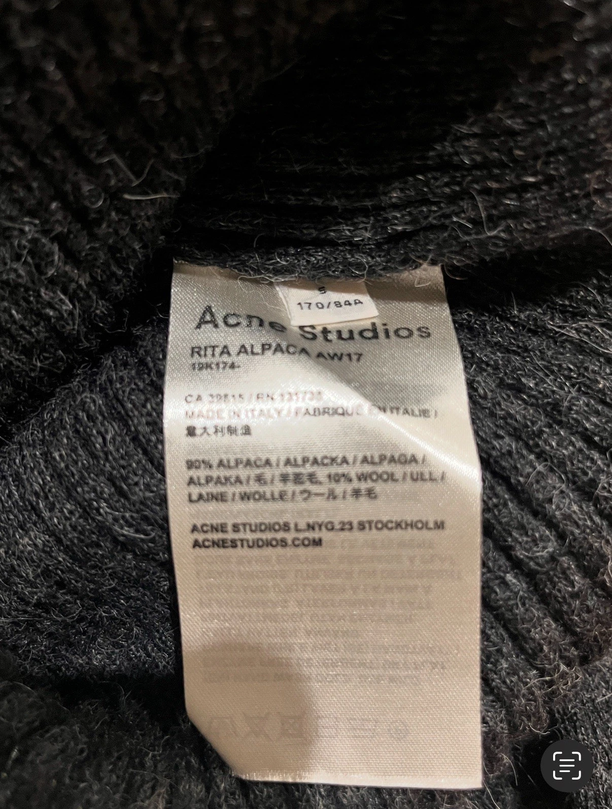 Abito Acne Studios Rita in alpaca e lana grigio
