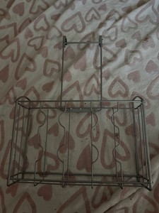 Silver Metal Freestanding Shelf Rack, 1 Tier, Holds 10 Plates, 18x9x12