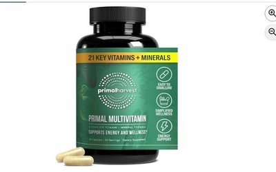 Primal Multivitamin - Daily Multi-Vitamin Supplement with 21 Essential Vitami...