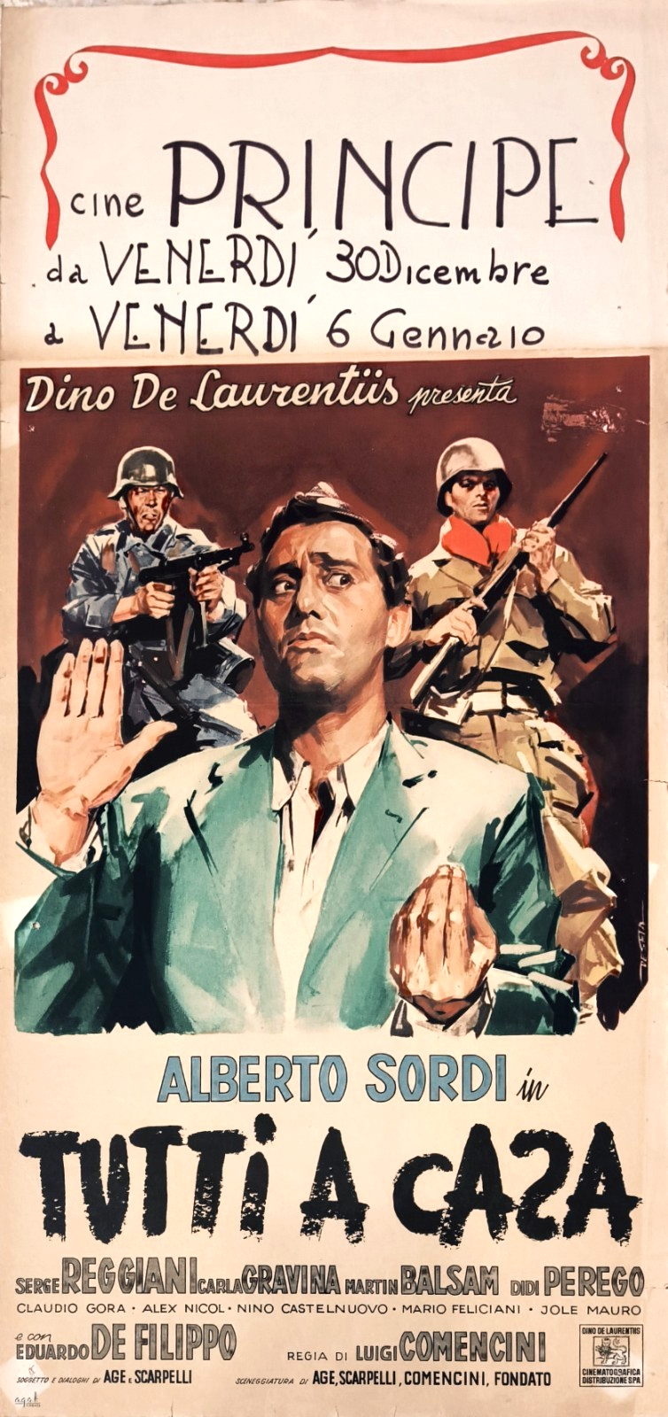 Locandina originale film Tutti a casa (1960) - Regia di Luigi Comencini