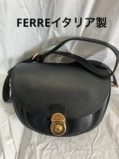 FERRE Italy Genuine Leather Black Shoulder Bag Vintage with Tag