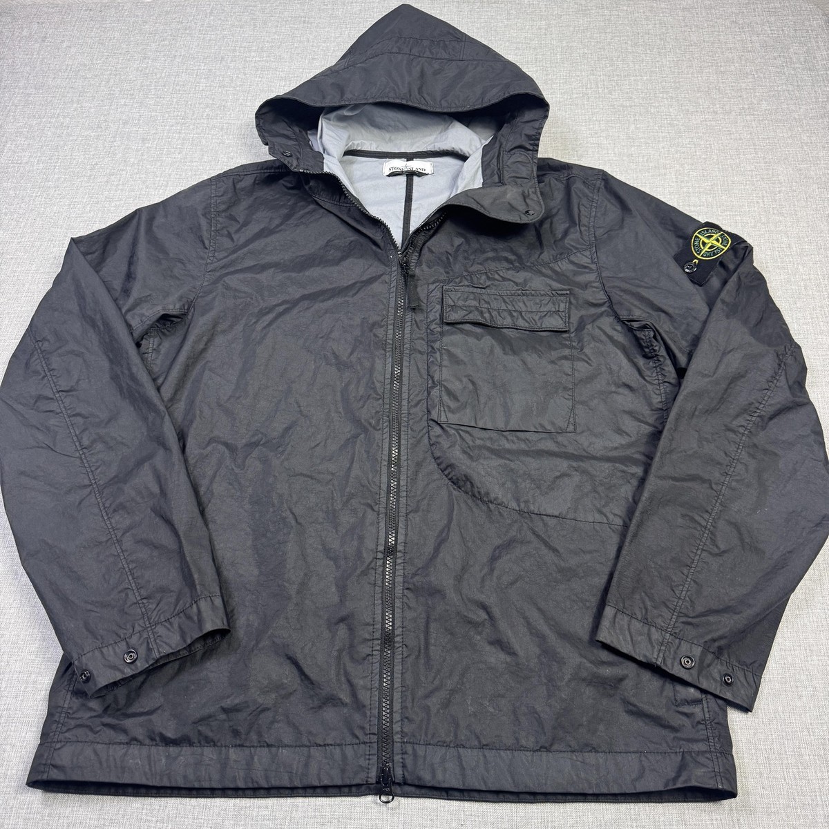 Stone Island Membrana 3L TC Hooded Rain Jacket SS22 Black Men's Stone Island Membrana 3L TC Hooded Rain Jacket SS22 Black Men's