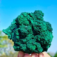 1.49LB Natural VELVET Malachite cat's eye specimen crystal rough mineral-Congo