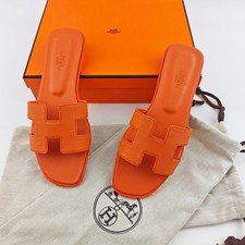 HERMES ORAN Sandals Women's Orange Size 9 / EU 40