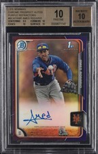 2015 BOWMAN PRSPCT AUTO CHROME-PURPLE REFRACTOR #AMR AMED ROSARIO #/250 BGS 10