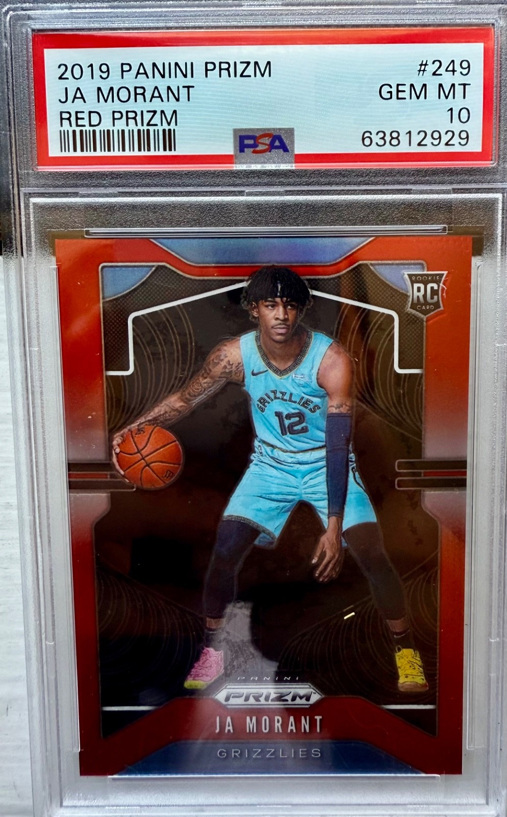 2019-20 Panini Prizm - Rookie Ja Morant #249 Red Prizm 69/299 (RC)