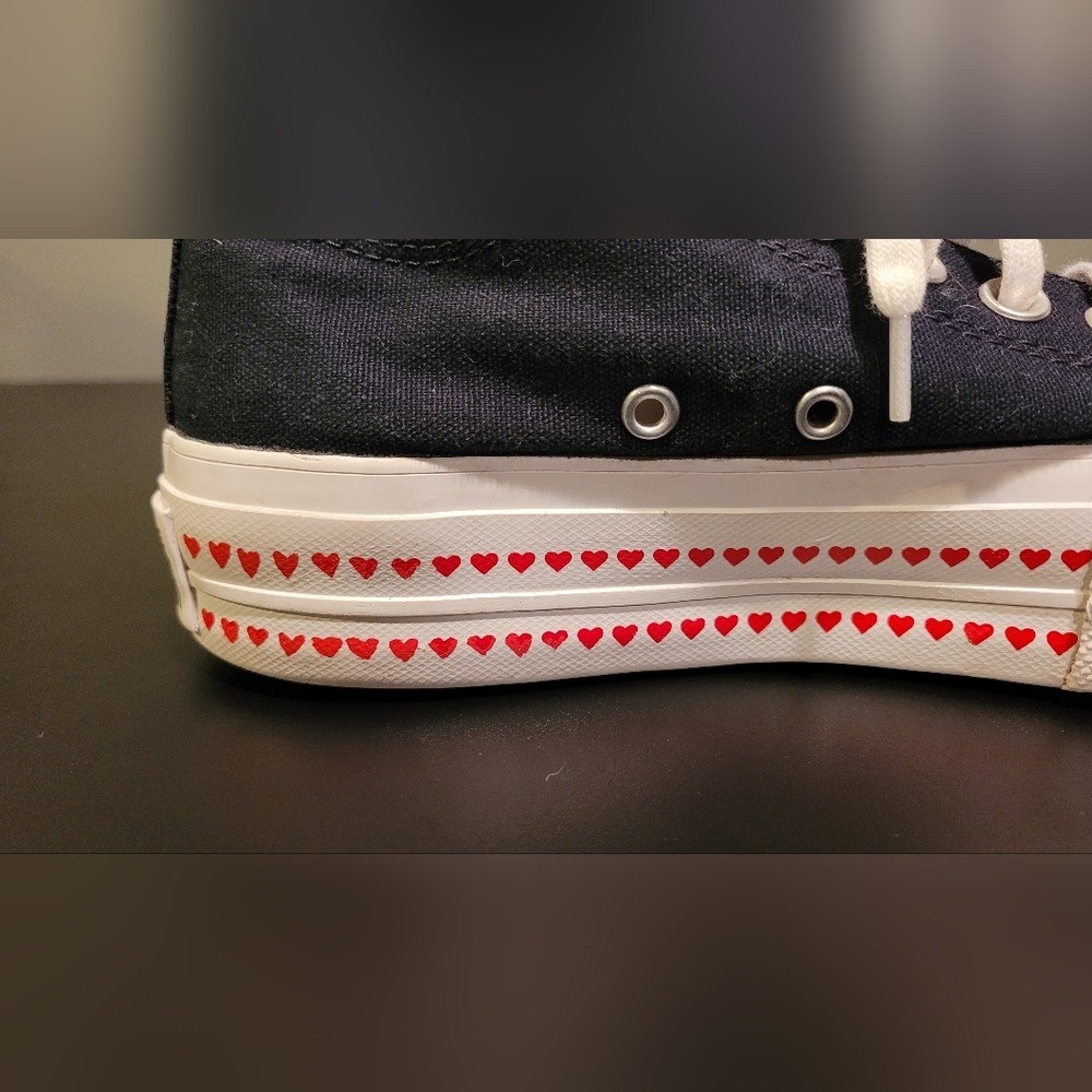 Converse Low Top Platform Love Yourself First Sneakers, Women's Size 7, Black thumbnail 7