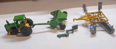 Farm Toy Tractor F949 w/ Mower & Disc Harrow Lot of 4 Pieces