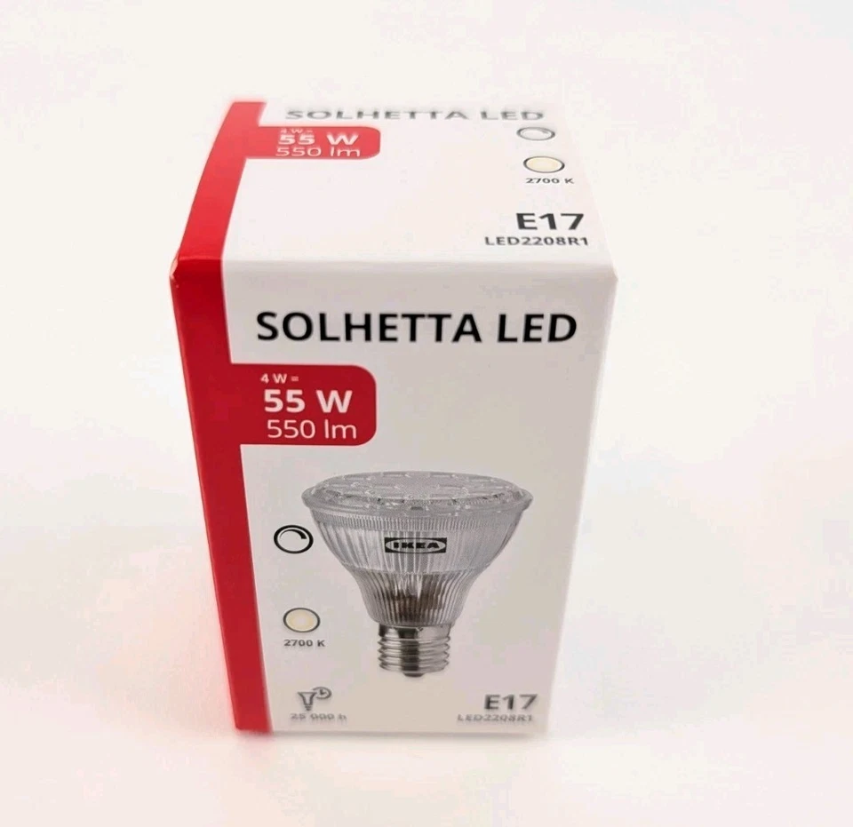 IKEA SOLHETTA LED Bulb E17 R14 Reflector 4W 550lm 2700K fits Vickleby Lamp - Image 2 of 4