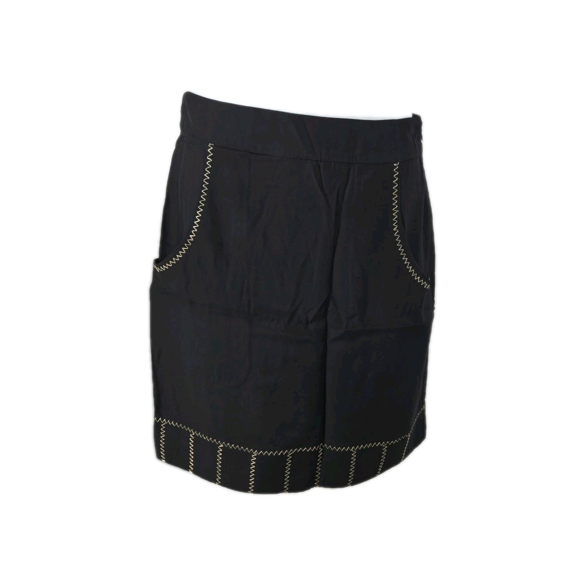 Women's  Skirt  Silk Size 10 , Smith New York  A line Black Gold Trim Skirt