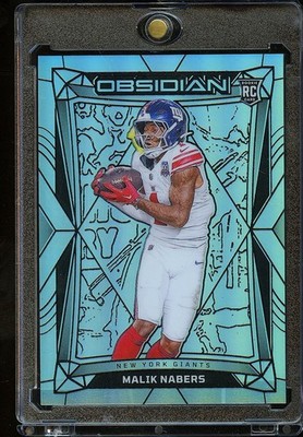 Malik Nabers 2024 Obsidian White Rookie RC New York Giants 44/75