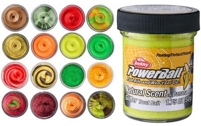 Berkley PowerBait  EU Natural Glitter Spices & Fruits 50g Forellenteig