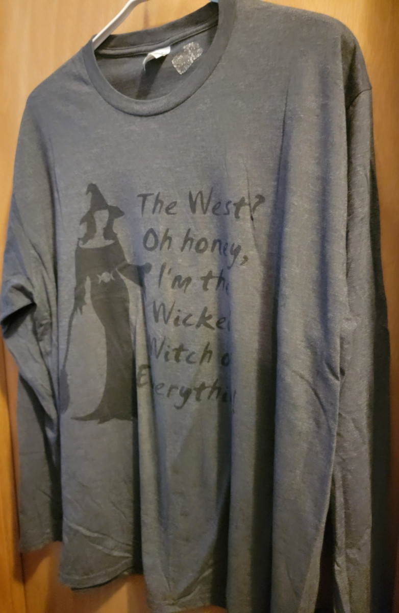 Halloween, Top, Black, "Wicked Witch of Everything", Port & Co,  Womens Plus 2x View 2