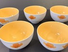 Pfaltzgraff Soup Or Cereal Bowls Sunshine Yellow Poppy Flowers Retired Set Of 5