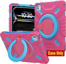 Case for iPad Pro 11" M4 2024, 3-Layer Shockproof Stand Cover, Easy Grip