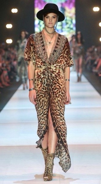 CAMILLA Ruler Of The Underworld Maxi Dress Twist Front Kaftan Sz 1 Crystals Boho