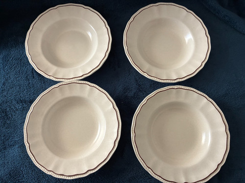 4 Kensington Staffordshire Ironstone Soup Bowls Canterbury Sommerset Hyde Park