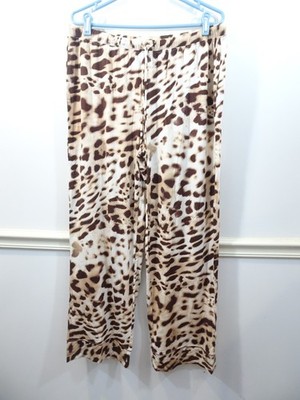 Soma Size XL Animal Print Cool Nights Pajama Pants NEW Tan Aura