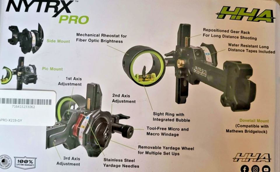 new HHA NTRX PRO X2 DOVETAIL .019 SIGHT - HYT-NX-X319 right Hand | eBay