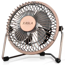 xasla 4 Inch Small USB Desk Fan, Mini Quiet Fan with Metal Construction & Str...