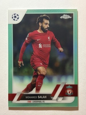 Mohamed Salah 2023 Topps Chrome #71 Aqua Refractor /199 Liverpool Egypt