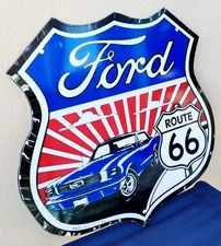 Vintage Style Reproduction Ford Route 66 Sign 12" Duralumin Quality Sign