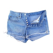 BDG Tomboy Button Fly Herringbone Distressed Raw Hem Jean Shorts Women  s Size 25