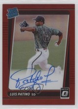 2021 Donruss Optic Rated Rookie Signatures Red Prizm /50 Luis Patino Auto 1l2