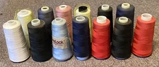 Lot of 13 Cone Sewing Machine Thread Spools Assorted Colors
