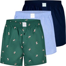 3er Pack MG-1 Herren Boxershorts Baumwolle Webboxer Weihnachtsmotiv Knopfleiste