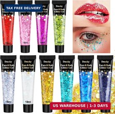 10 Colors Body Glitter,Face Glitter Makeup for Kids Women,Sparkly Chunky Hair Gl