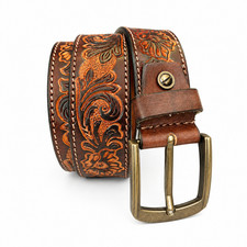 Unisex Premium Embossed Genuine Leather Belt ...